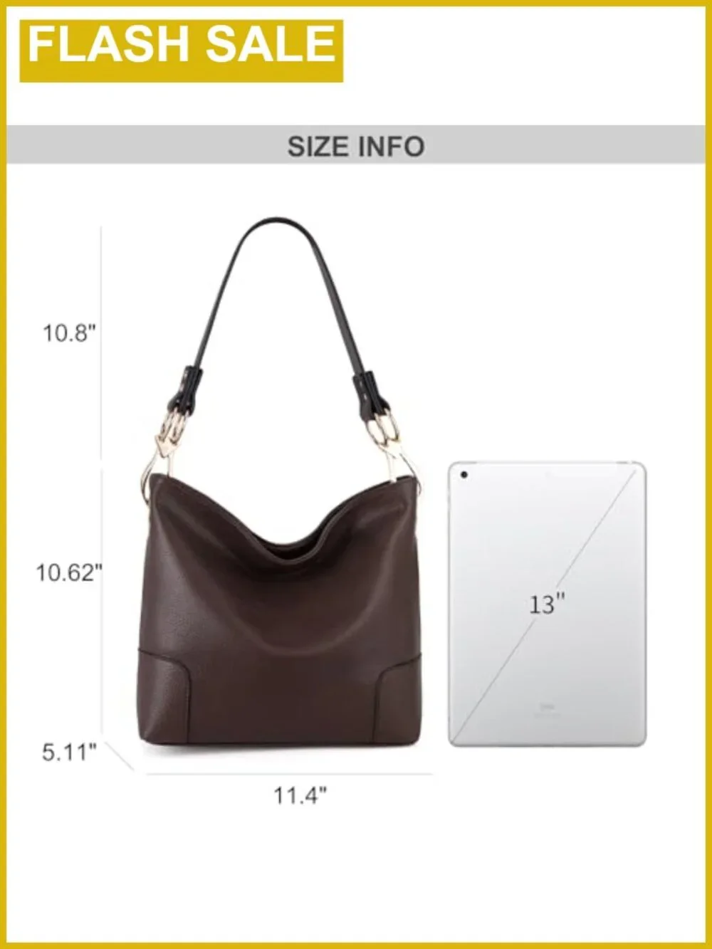 Faux Leather Hobo Bag for Women Shoulder Purse Satchel Wide Handle Slouchy Top